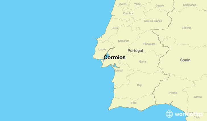 map showing the location of Corroios