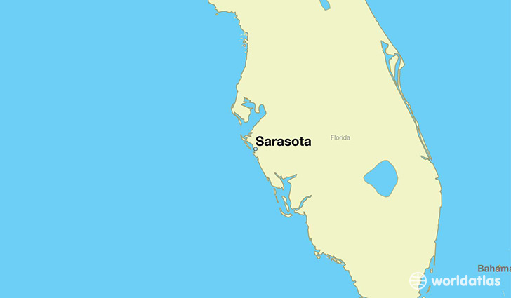 map showing the location of Sarasota