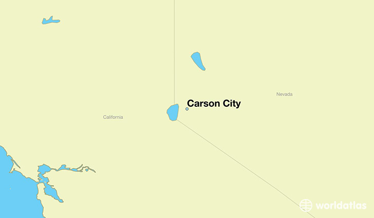 map showing the location of Carson City