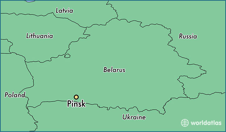 map showing the location of Pinsk