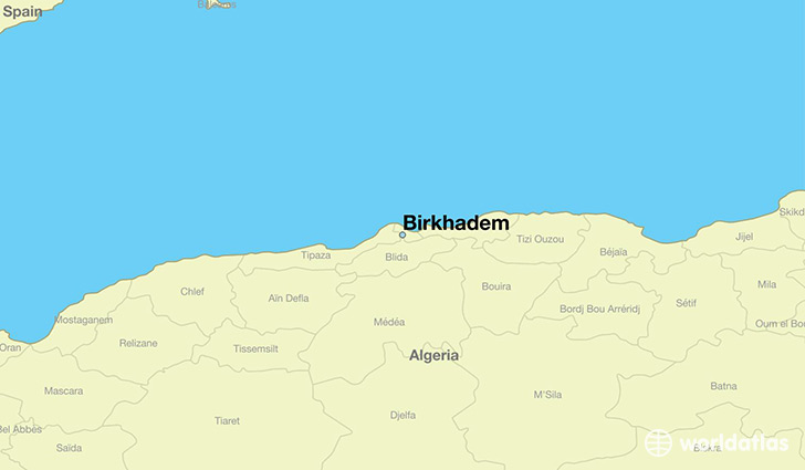 map showing the location of Birkhadem