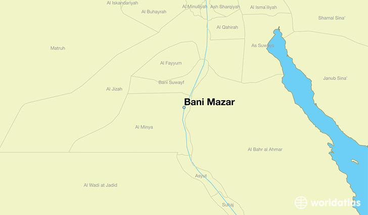 map showing the location of Bani Mazar