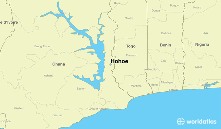 map showing the location of Hohoe
