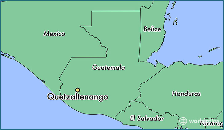 map showing the location of Quetzaltenango