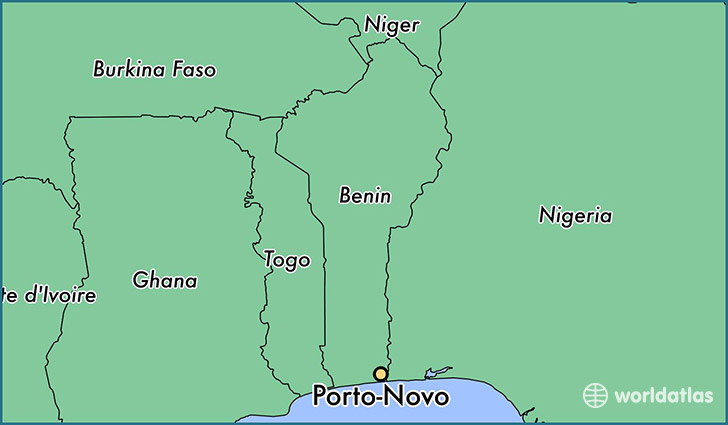 map showing the location of Porto-Novo
