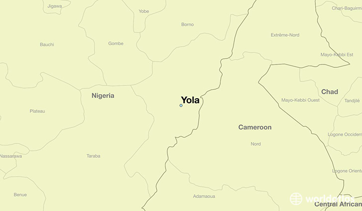 map showing the location of Yola
