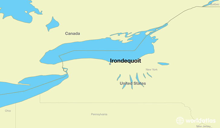 map showing the location of Irondequoit
