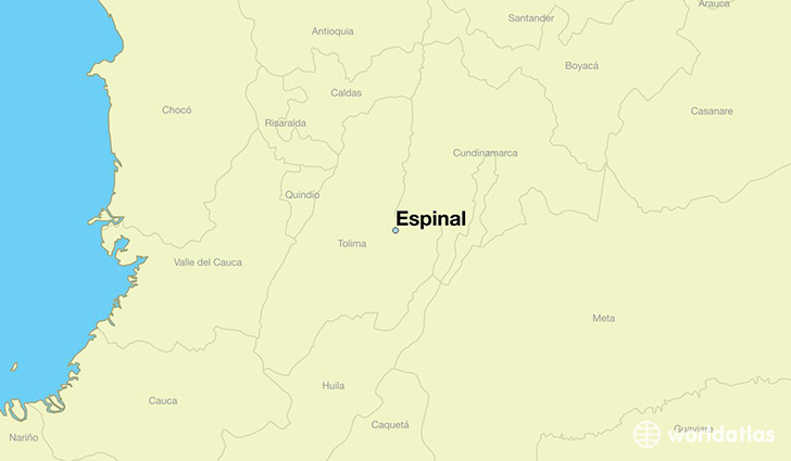 map showing the location of Espinal