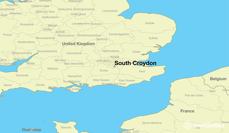 map showing the location of South Croydon