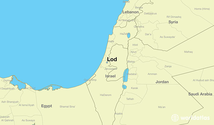 map showing the location of Lod