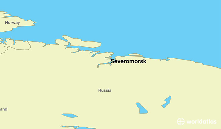 map showing the location of Severomorsk