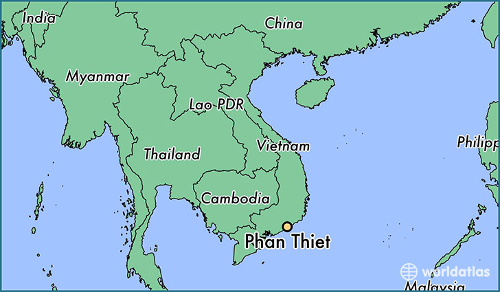 map showing the location of Phan Thiet