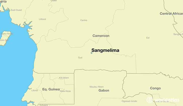 map showing the location of Sangmelima