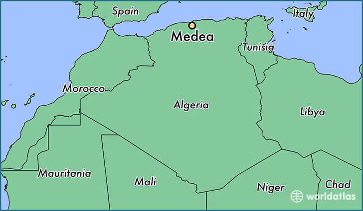 map showing the location of Medea