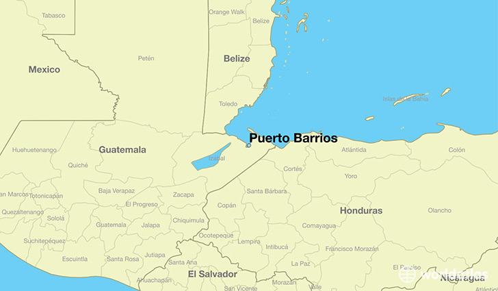 map showing the location of Puerto Barrios
