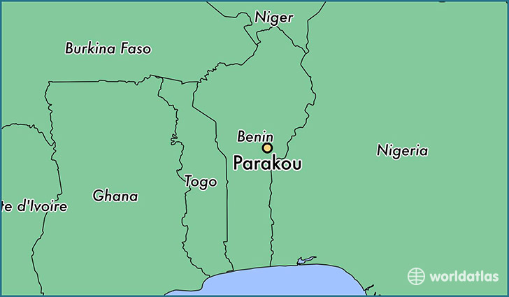 map showing the location of Parakou