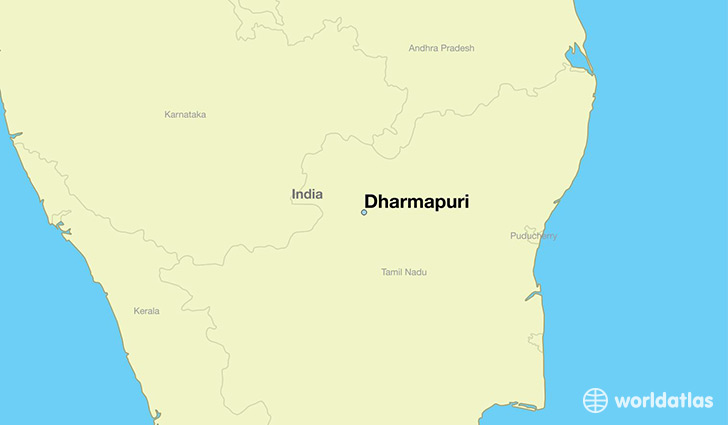 map showing the location of Dharmapuri