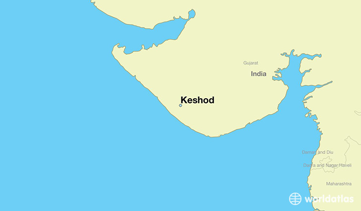 map showing the location of Keshod