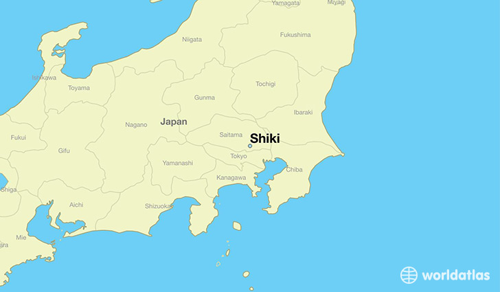 map showing the location of Shiki