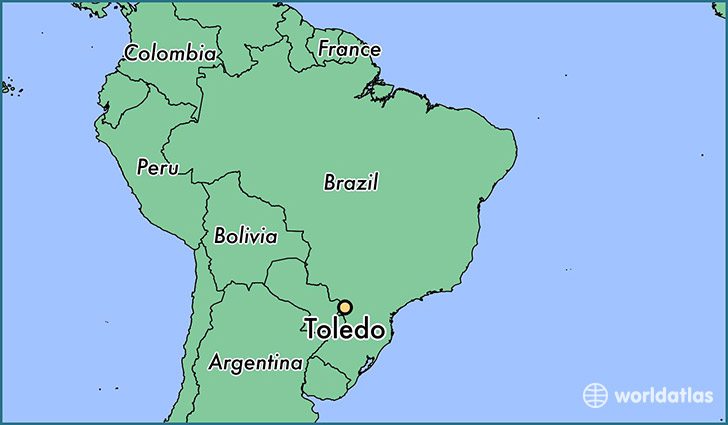 map showing the location of Toledo
