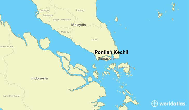 map showing the location of Pontian Kechil