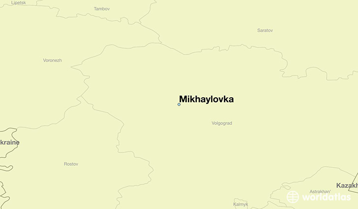 map showing the location of Mikhaylovka