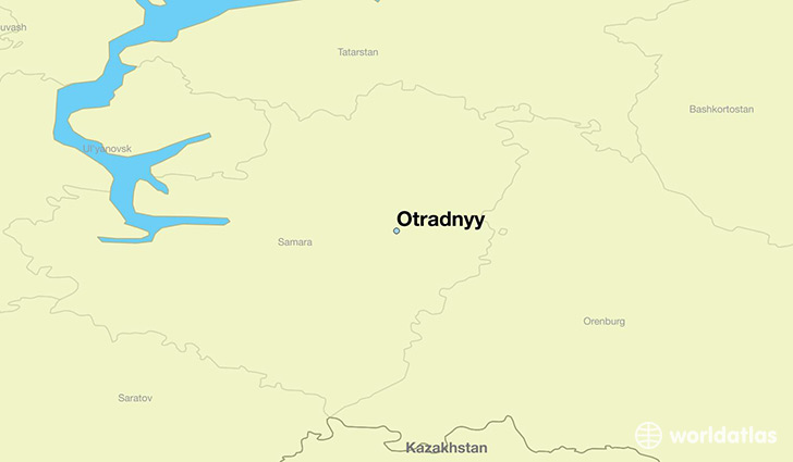 map showing the location of Otradnyy