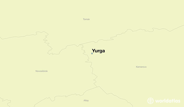 map showing the location of Yurga