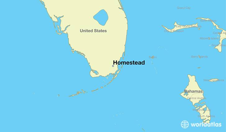 map showing the location of Homestead
