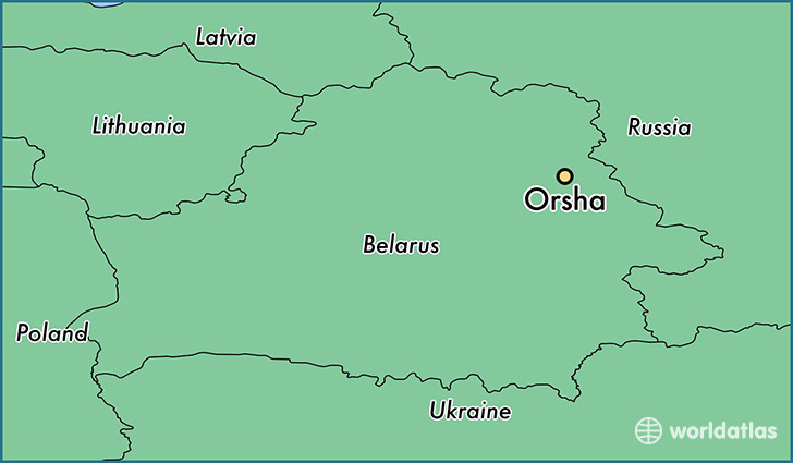 map showing the location of Orsha