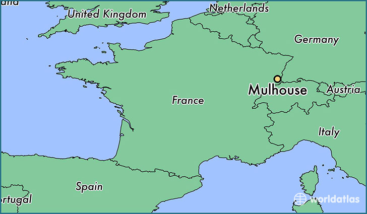 map showing the location of Mulhouse