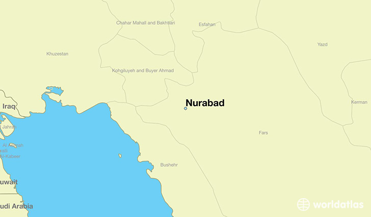 map showing the location of Nurabad