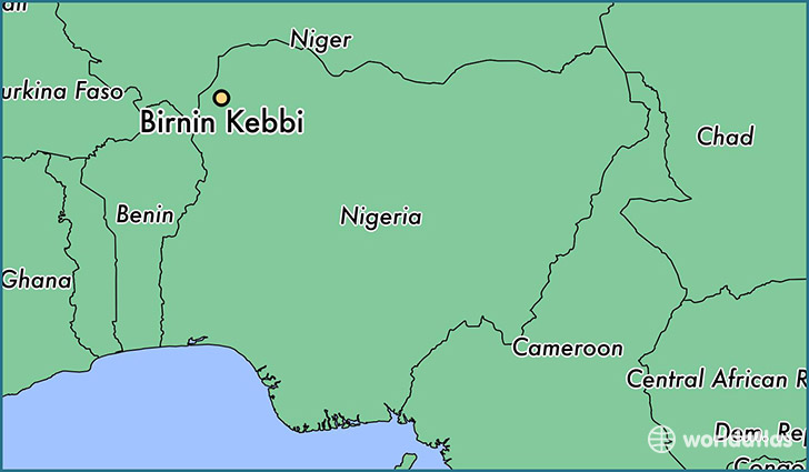map showing the location of Birnin Kebbi