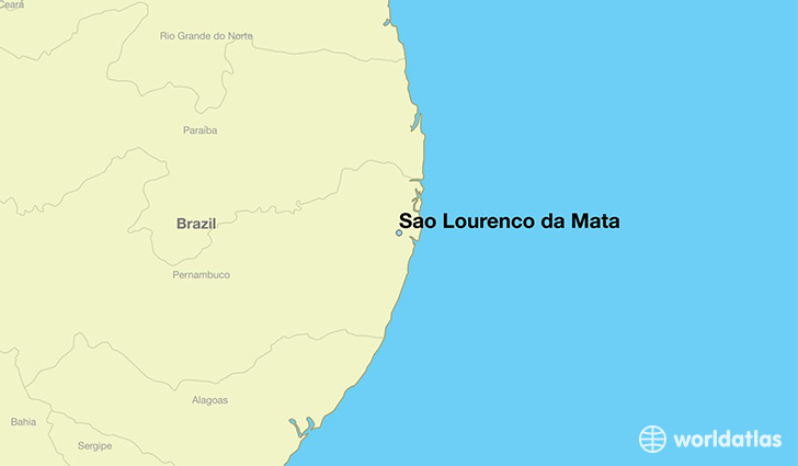 map showing the location of Sao Lourenco da Mata