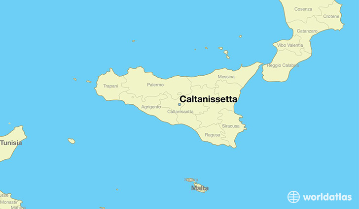 map showing the location of Caltanissetta