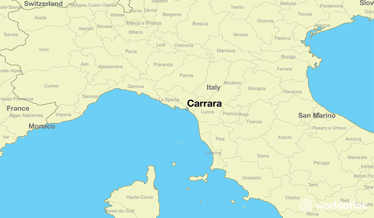 map showing the location of Carrara