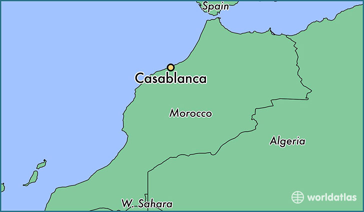 map showing the location of Casablanca