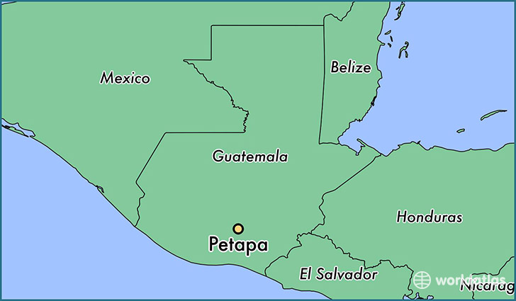 map showing the location of Petapa