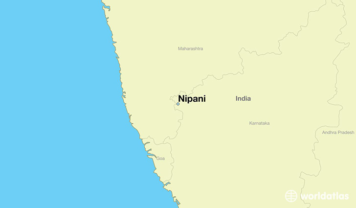 map showing the location of Nipani