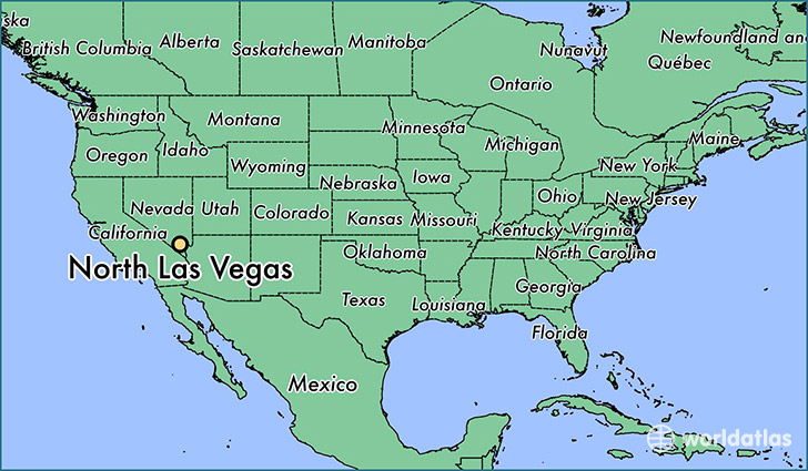 map showing the location of North Las Vegas