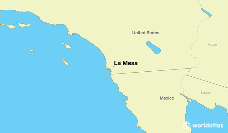 map showing the location of La Mesa