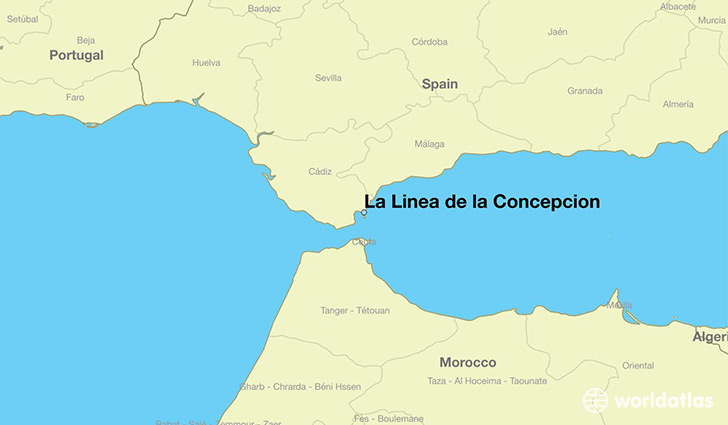 map showing the location of La Linea de la Concepcion