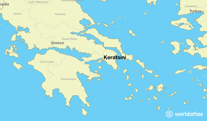 map showing the location of Keratsini