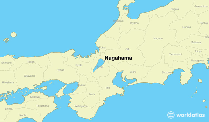 map showing the location of Nagahama