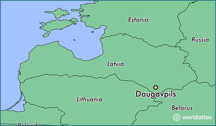 map showing the location of Daugavpils