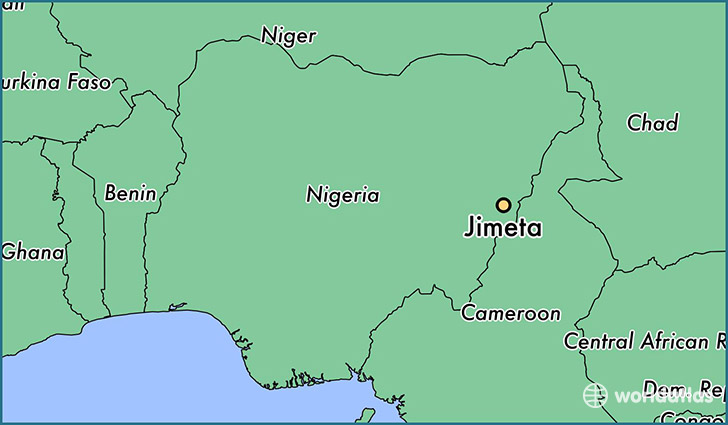 map showing the location of Jimeta