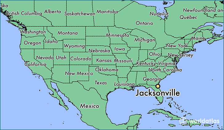 map showing the location of Jacksonville