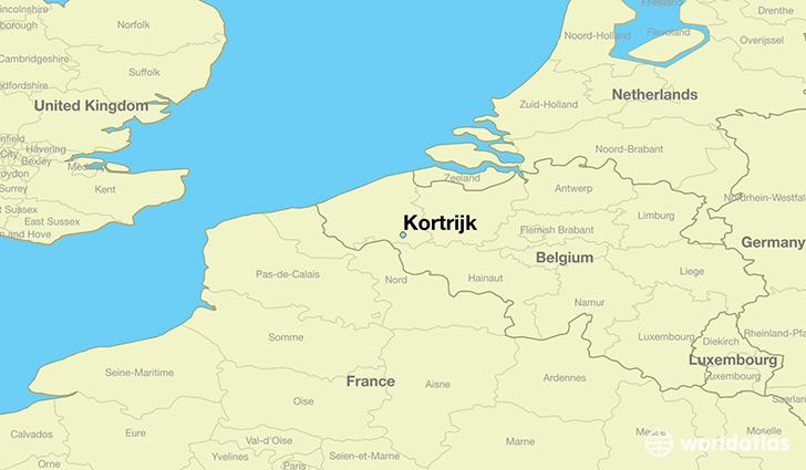 map showing the location of Kortrijk