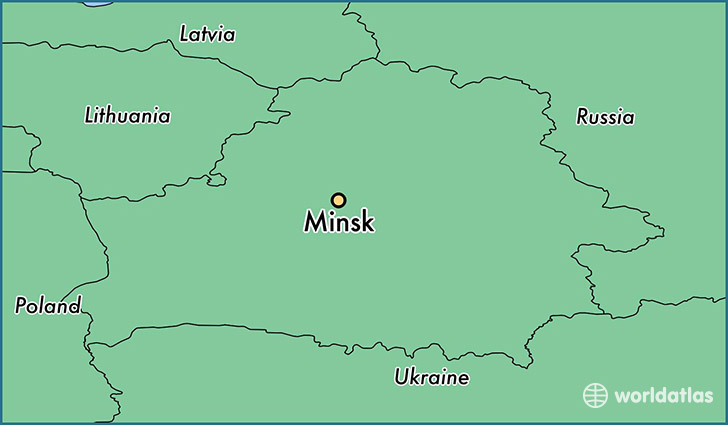 map showing the location of Minsk