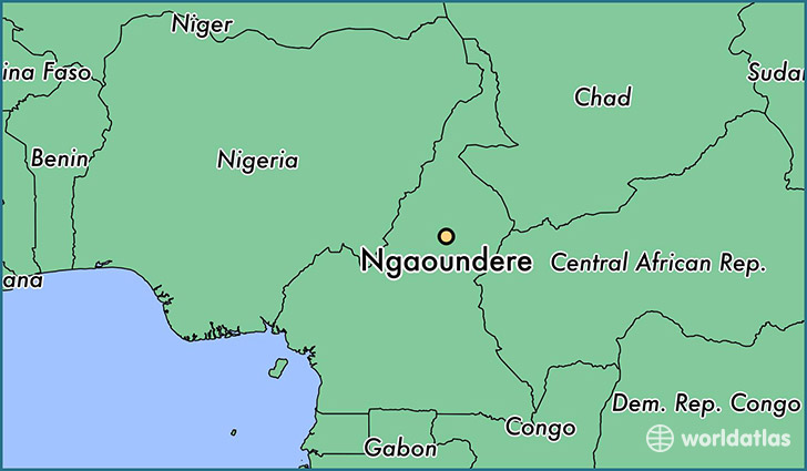 map showing the location of Ngaoundere